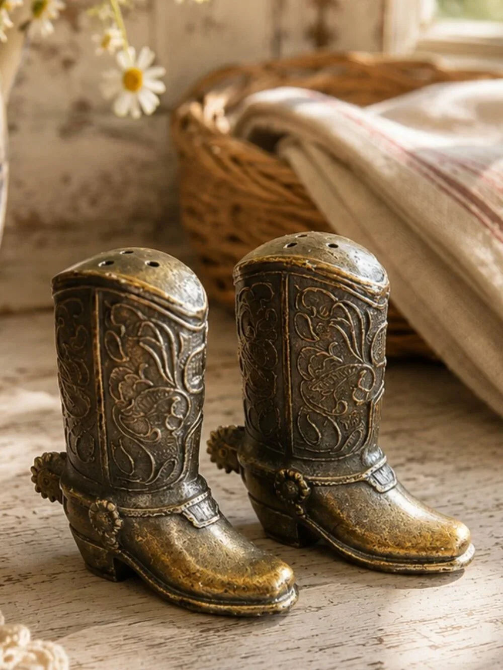 Vintage Western Cowboy Boots Salt & Pepper Shakers